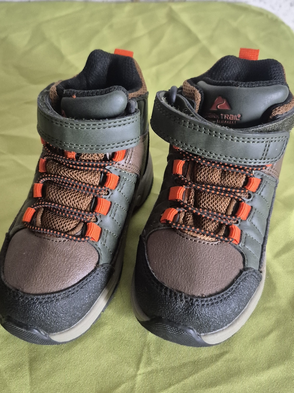 Ozark Trail Kids Olive, Brown & Orange Hiking Boots